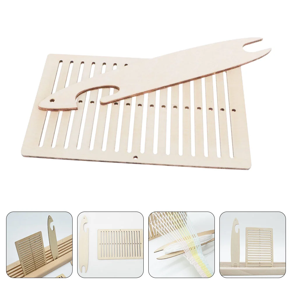 Weaving Loom Kit Wooden Tapestry Looms Warp Frame Loom Heddle Bar Weaving Frame Loom Diy Hand-Knitting Weaving Machine Knitted