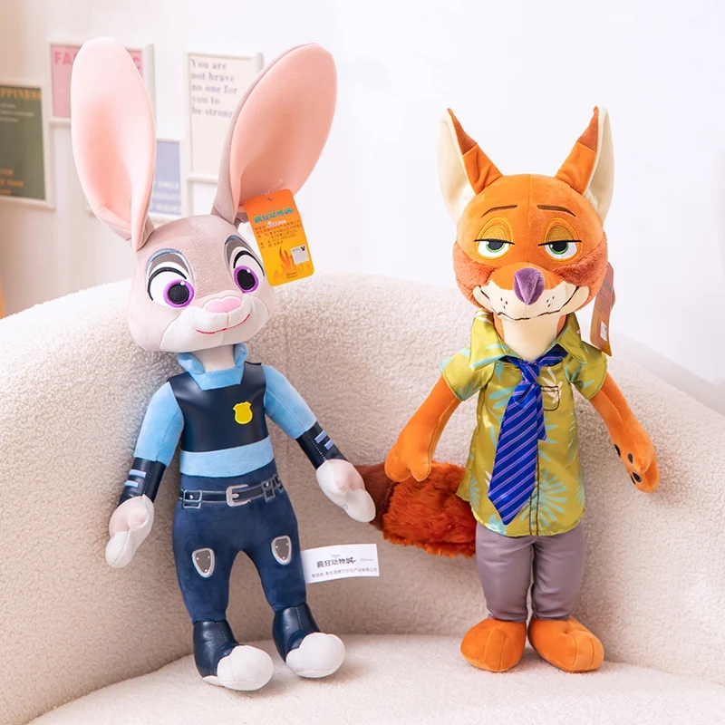 Cute Cartoon Fox Nick Rabbit Judy Plush Toys kawaii Uniform Officer Dolls Crazy Animal City Plush Doll Girl Kid Lovely Xmas Gift