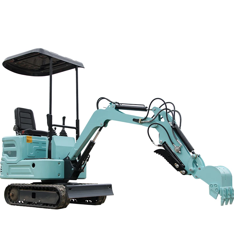 Miniexcavadora MACHPRO de 1 tonelada, resfriamento líquido embutido com tubo, motor Kubota, adequada para construção paisagística e escavação de vala