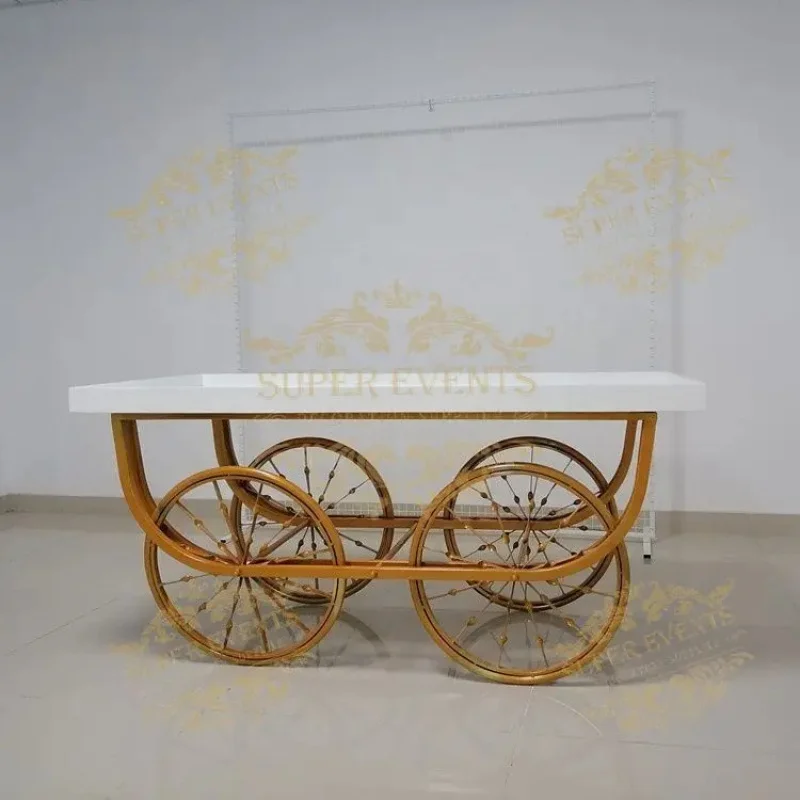 custom.Wedding Event Party Decorative Dessert Cake Display Candy Cart with MDF Material Simple Design & Custom Option