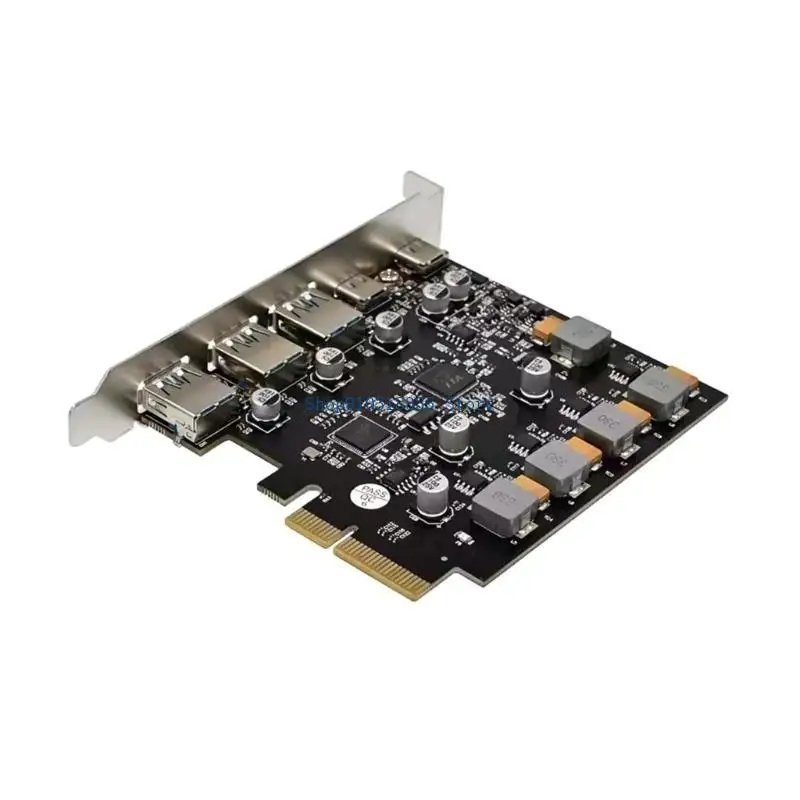 5Port PCIE USB3.0 Expansion Card PCI-Express to USB Type-C Adapter Converter