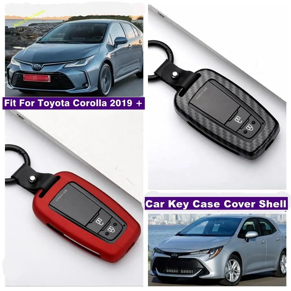 

Key Case Shell Fob Protection Cover Fit For Toyota Corolla 2019 - 2025 Zinc Alloy Decoration Frame Car Accessories