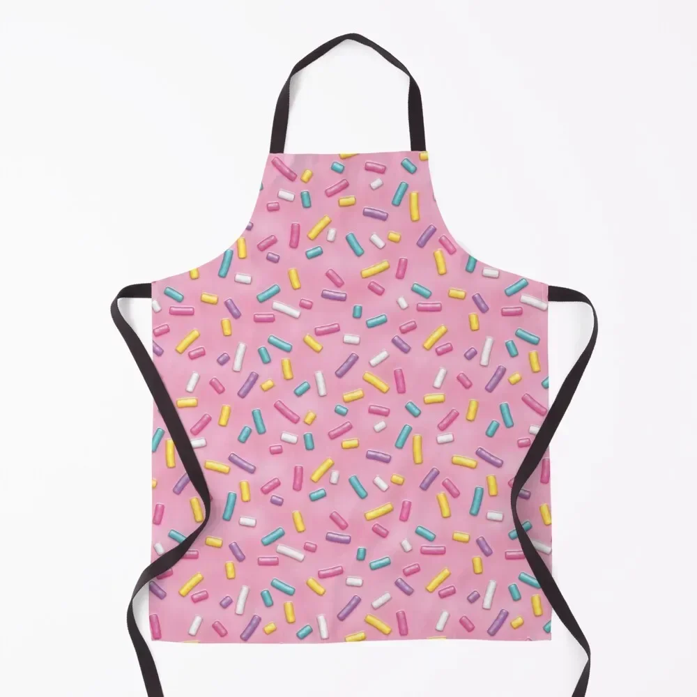 

Sweet Sweet Pink Donut Sprinkles Apron Kitchens For Men Waterproof Kitchen For Women Camping Apron