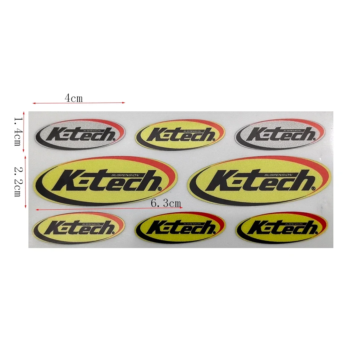 8Pcs Reflective K-Tech Stickers Ktech Suspension Fork Motorcycle Laminated Decals K Tech Graphic view 6