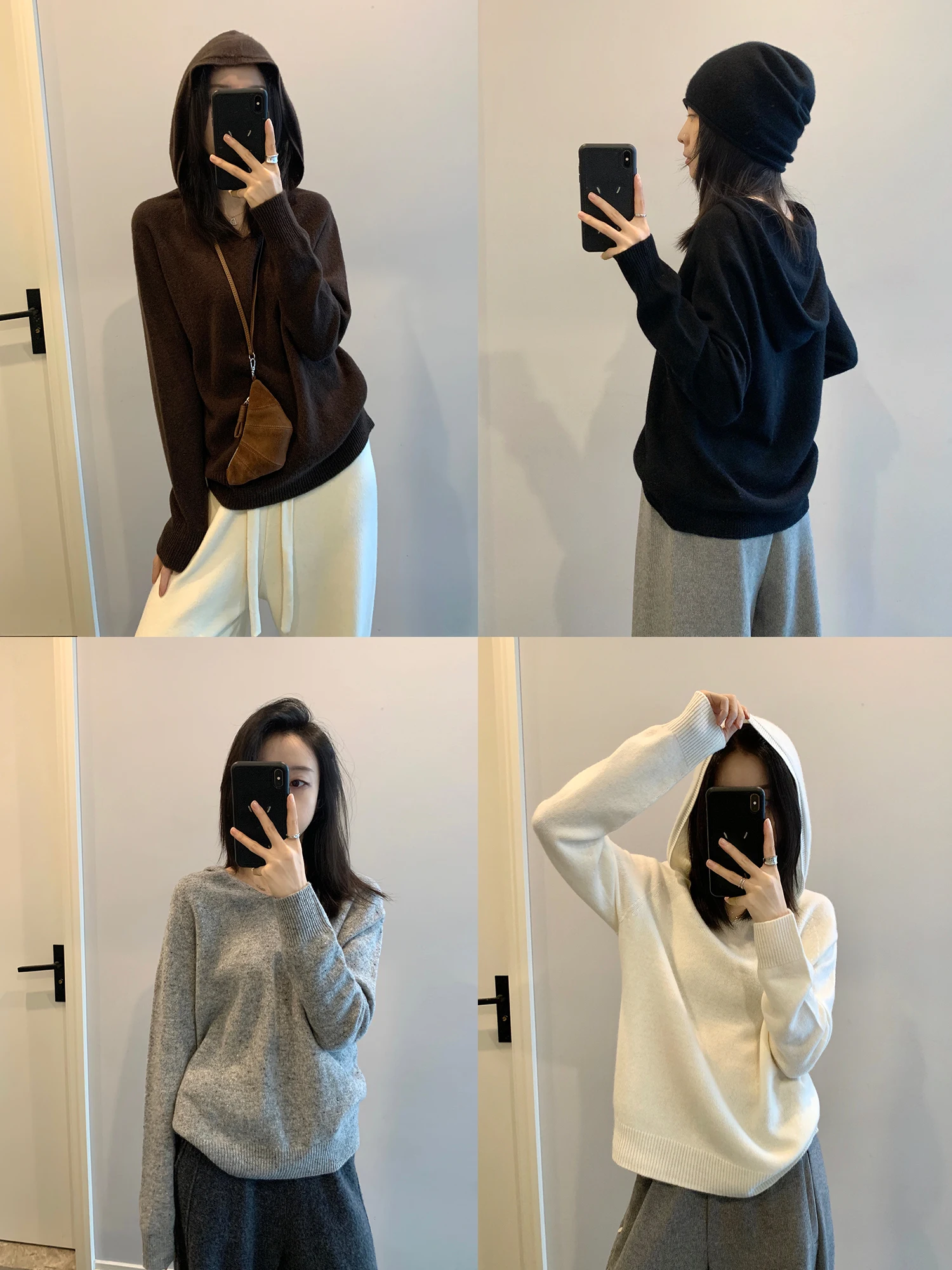 

Awencoat 00% шерсть Sl с интегрированным капюшоном, вязаная шерстяная основа, женская осенне-зимняя верхняя одежда, мягкий длинный све