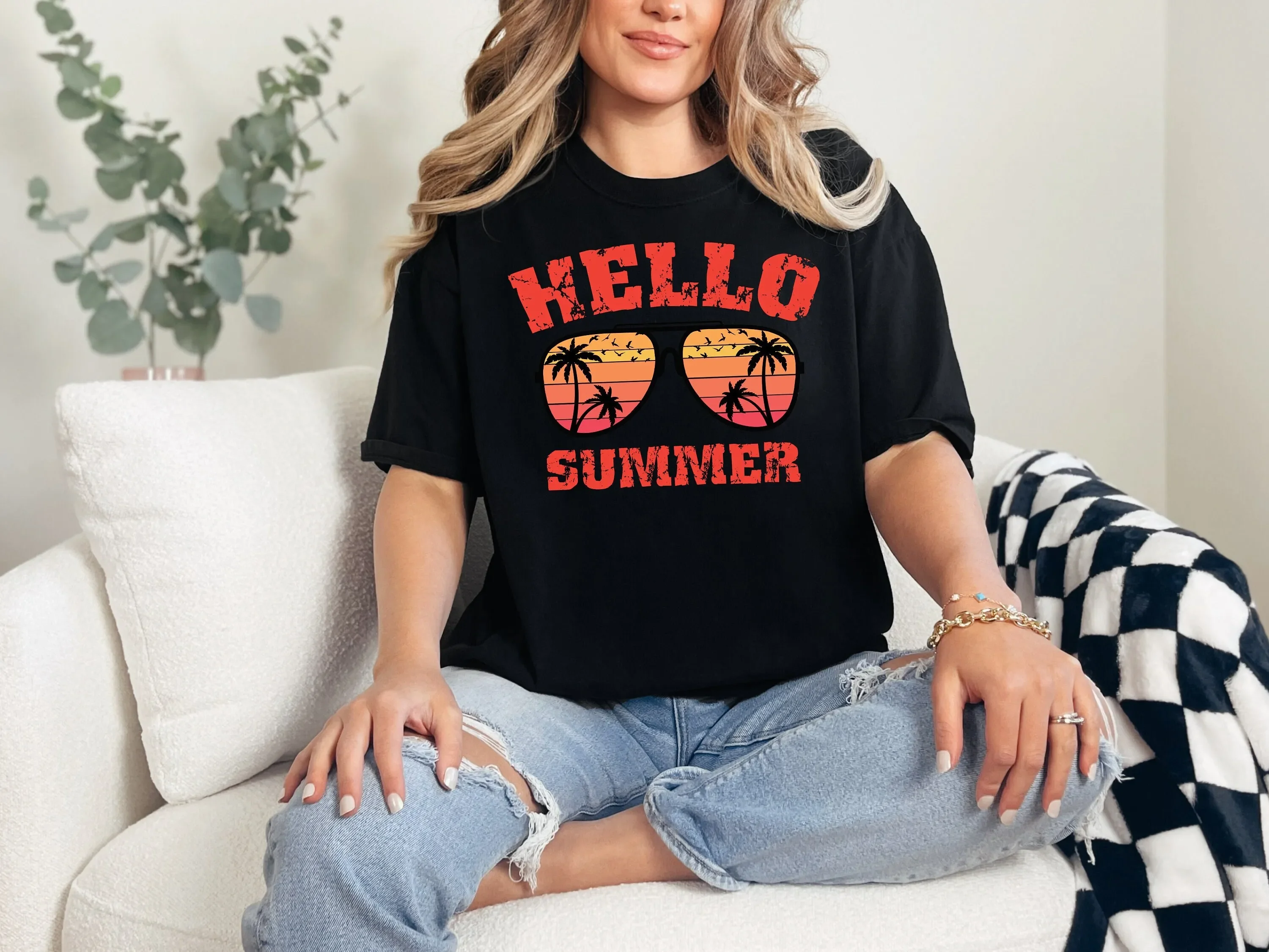 Hello Summer T Shirt Beach Vacation Vibes