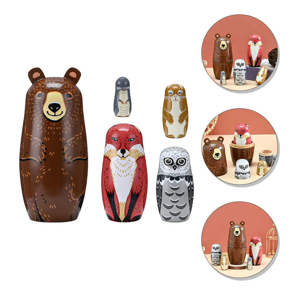 

Matryoshka Stackable Dolls Decoration Household Russian Stacking Wooden Desktop Kids Toy Painted Office