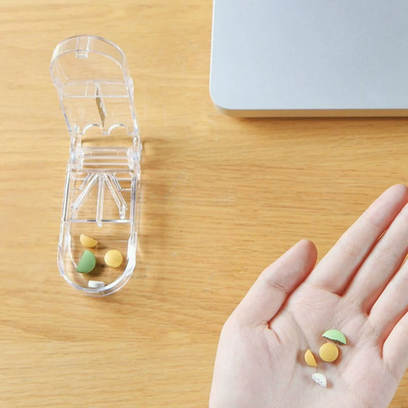 Portable 7-Day Prescription Cutter Medicine Box Tablet Slicer Handy Four-Quarter Drug Organizer Prescription Drug Splitter