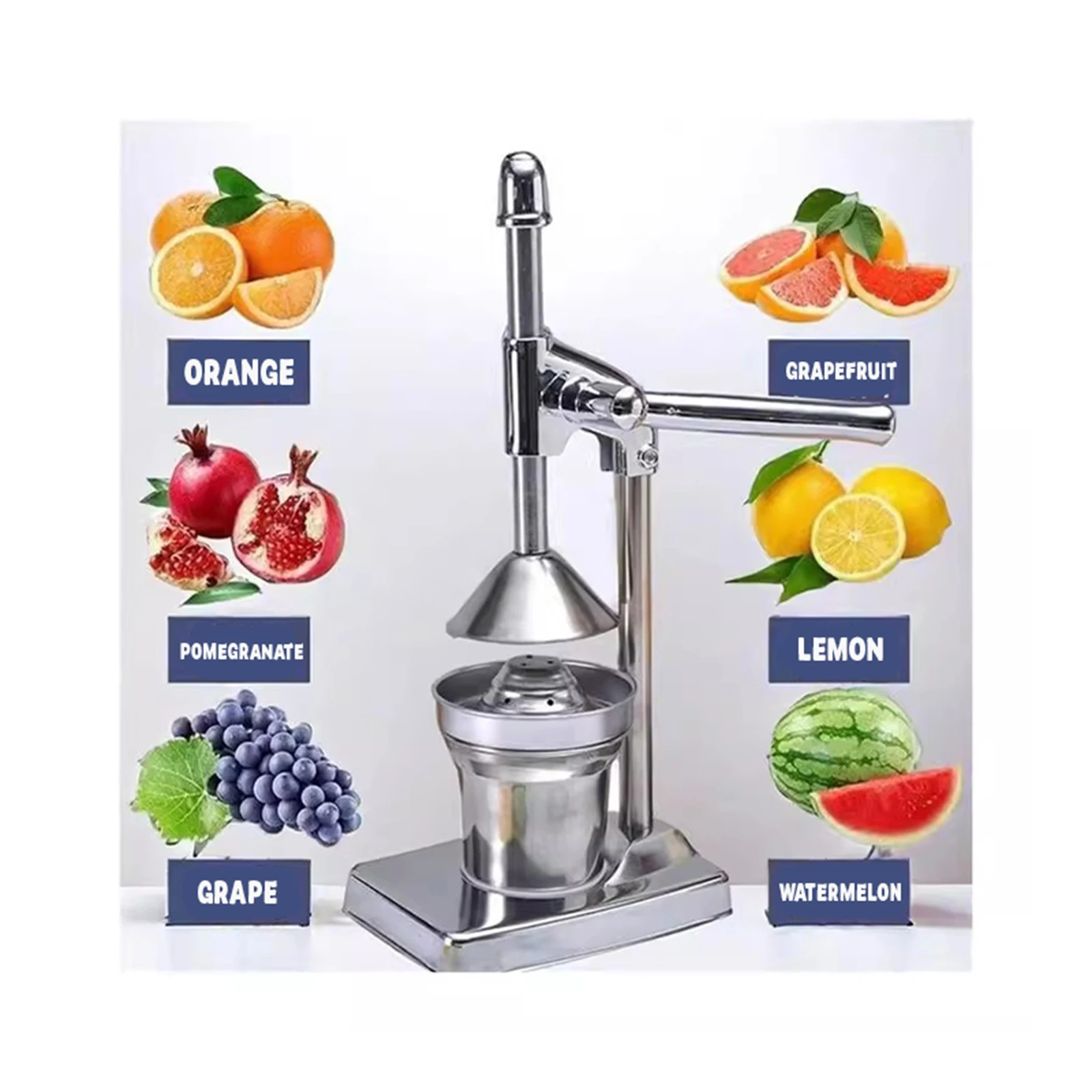 

Heavy Duty Manual Citrus Juicer Stainless Steel Efficient Fruit Press for Lemon Orange Lime Easy Clean