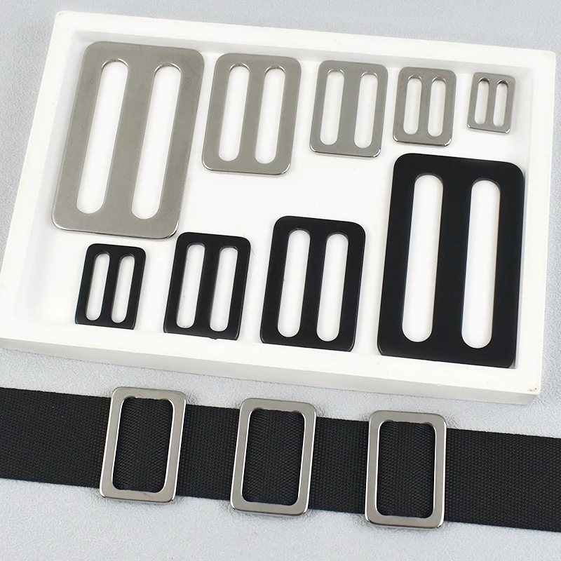 

2/5/10P Stainless Steel Buckles 20-50mm Tri-Glide Slider for Bag Strap Adjust Carabiner Clips Buckle Webbing Ring Clasp Fastener