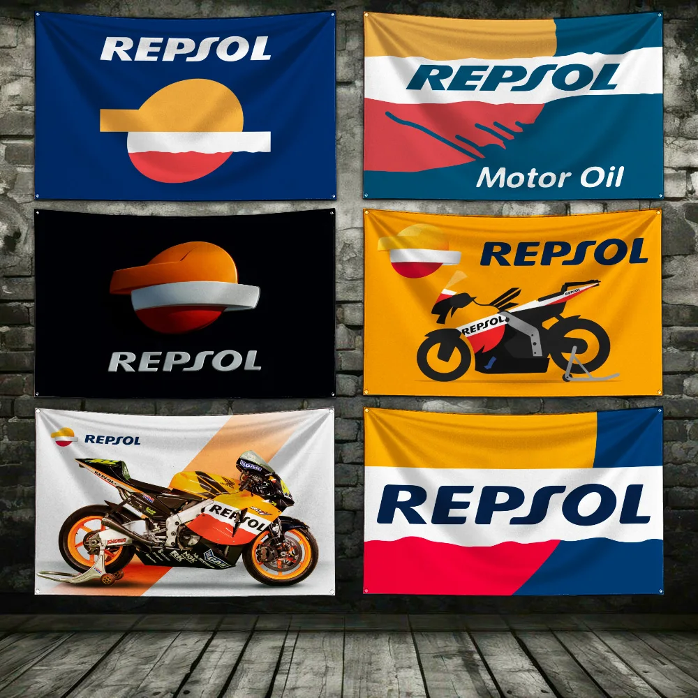 3x5 Ft Oil R-repsols Flag Polyester Digital Printing Banner for Garage Wall Art Out Door Decoration With Brass Grommets