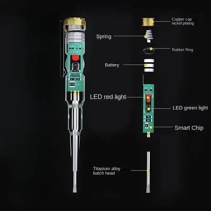 AC24-250V DC12-24V Induction Power Detector Circuit Indicator Intelligent Voltage Tester Pen Electric Screwdriver Test Pencil