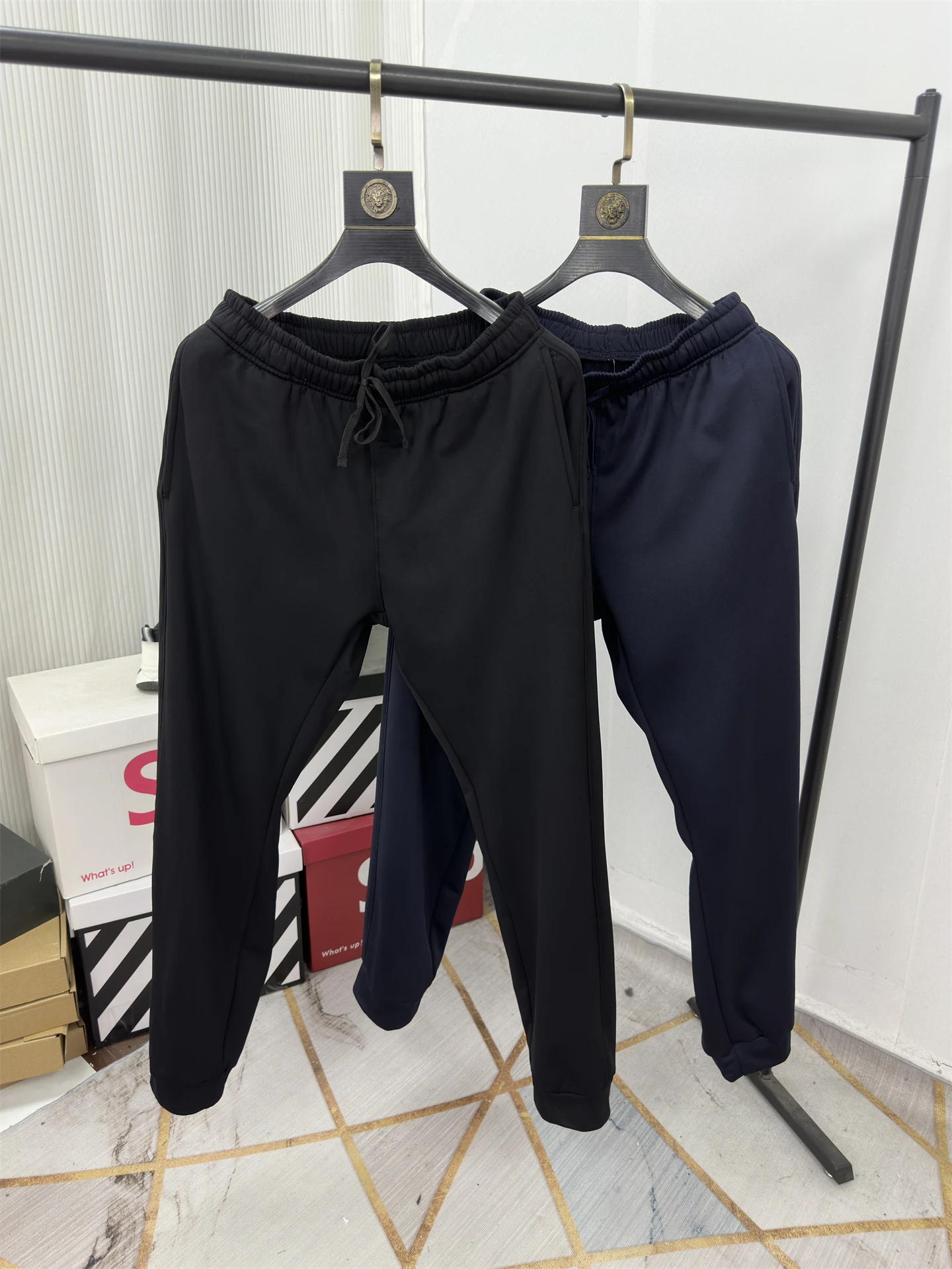 

Casual Dstring Men's Pants Thin Fce Lined Cuffed Spring Sle Faionable Simple Match All Polyester Fiber Straight Leg