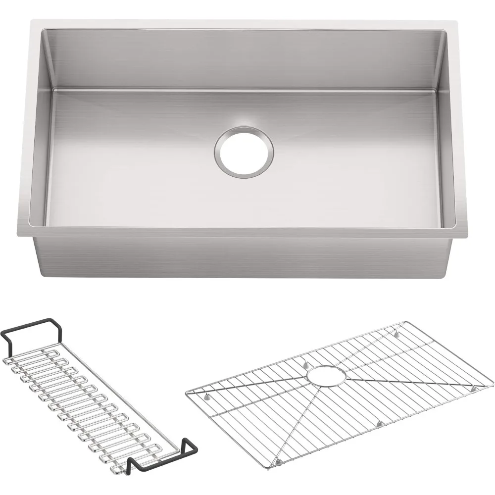 

Stainless Steel Multifunctional Kitchen Sink 1-Pack 32 X 18-1/4 X 9-5/16-Inch Under-Mount Single Bowl Kitchen Sink Fixture Home