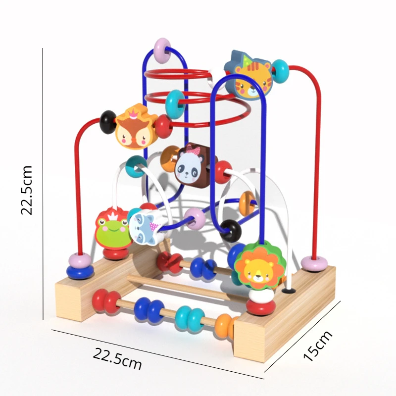 Brinquedos Educativos De Frisada De Madeira, Montessori, Exercício, O Pensamento Lógico Do Bebê, Coordenação Do Olho Da Mão, Frutas, Trilha De Animais