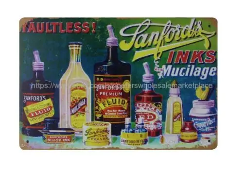 home decorators catalog Faultless! Sanford's Inks Mucilage metal tin sign