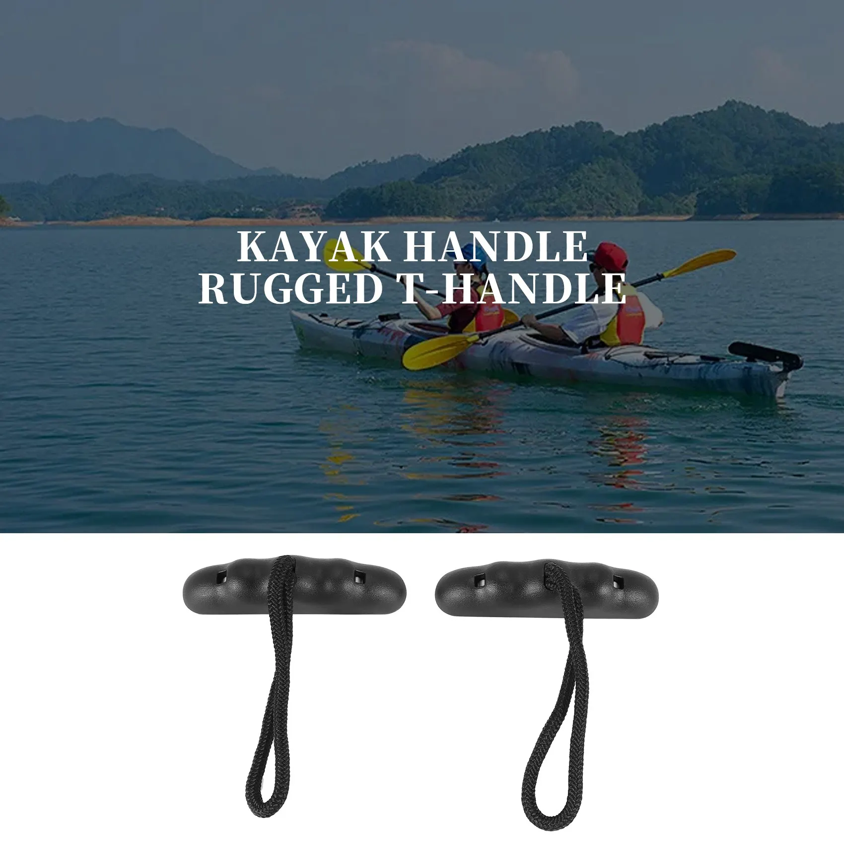 2Pcs Kayak Handles Strong T-Handle Design Ultra Heavy Duty Bungee Kayak Replacement Installation Kit