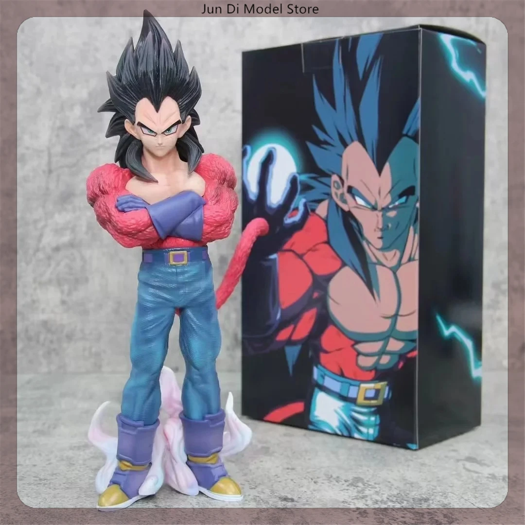 29cm Dragon Ball Vegeta Super Saiyan 4 Standing Position Anime Figure Model Gk Statue Collection Desktop Decoration Ornament Toy