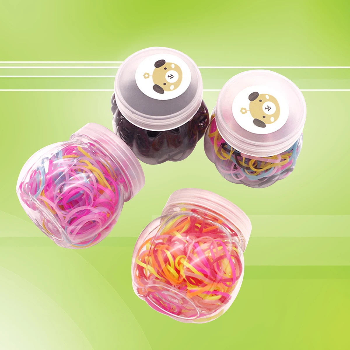 

4 Pack Candy Colored Rubber Band Hair Bands Elastic Thicken Multicolor Ties Disposable