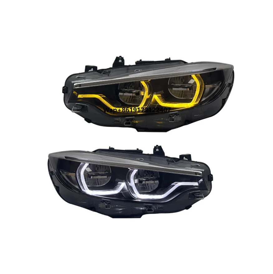 

For F32 F33 F36 F80 F82 M3 M4 Yellow DRL LED Headlight Ikon Style Daytime Running Front Lights High Fog Turn Signal Lamp