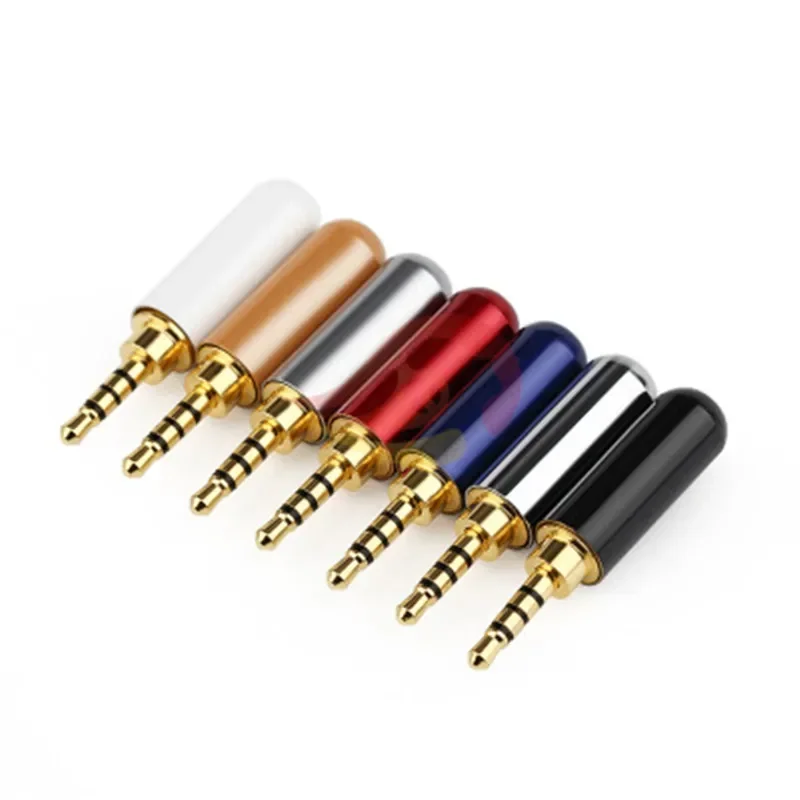 

10/100pcs Jack 2 5 mm Earphone Plug 4 Poles Audio 2.5mm Connector For 4.2mm Upgrated Cable Solder Metal Alloy Speaker Terminal