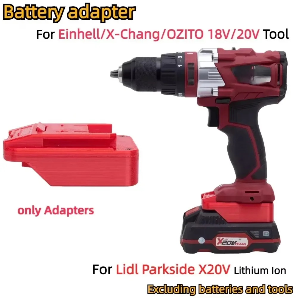 For Lidl Parkside X20V TEAM Lithium Ion for Einhell/X-Chang/OZITO 18/20V Cordless Drill Tools Battery Adapter/Converter