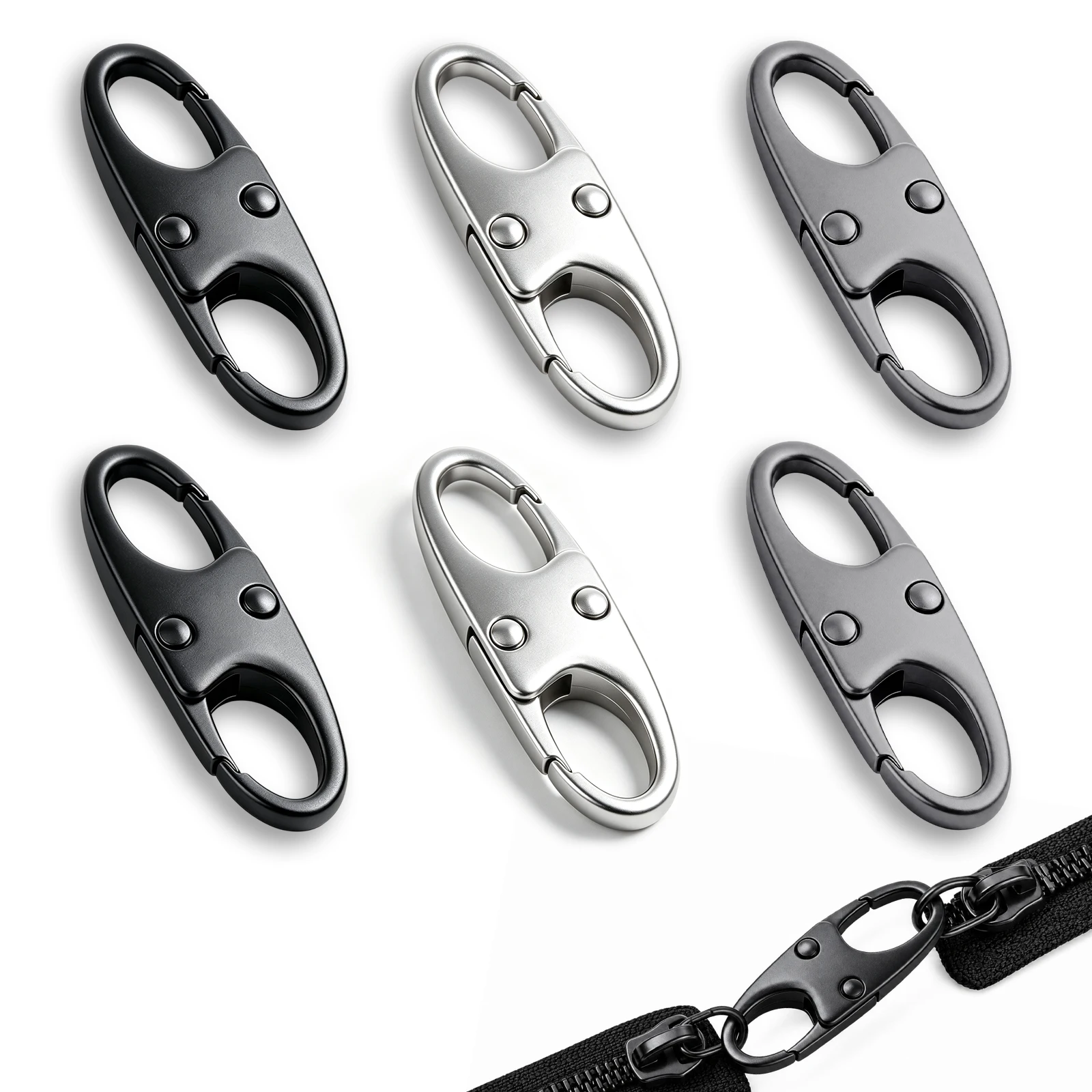 Legierungs-S-förmiger Reißverschluss-Clip Universeller Tragbarer Taschen- und Kofferzubehör Gepäcktaschenteil Schnappverschluss Mini-Diebstahlschutz-Clips – Detail 1