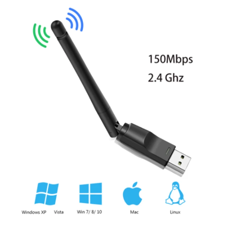 안드로이드 네트워크 카드 MT7601 칩셋, 150Mbps USB 2.0 와이파이 어댑터, 802.11 B, G, N LAN 이더넷 와이파이 동글, PC 데스크탑 노트북용