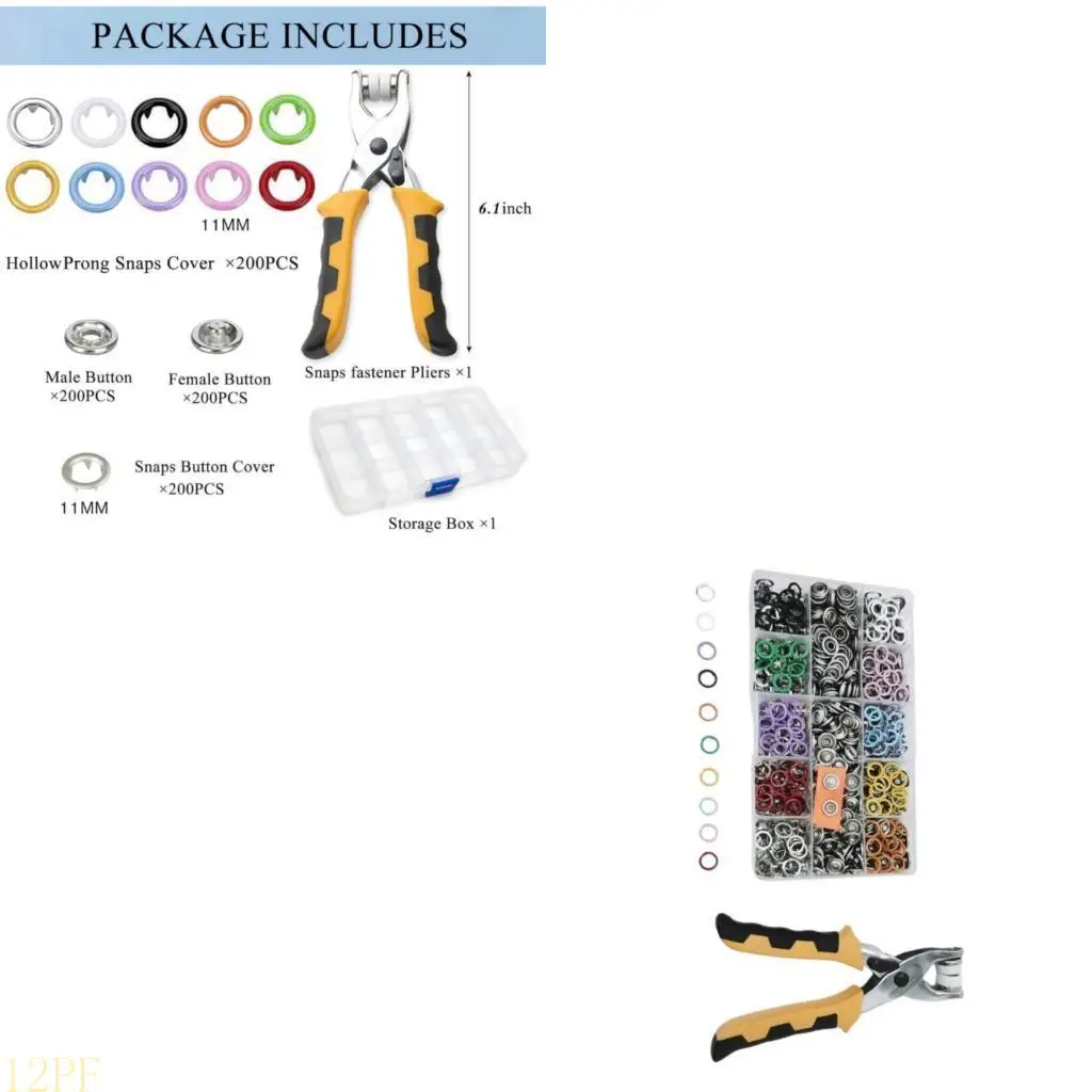 12pf-11-ミリメートル金属スナップファスナーとプライヤー多用途ファッションや革製品で使用多目的スナップ閉鎖
