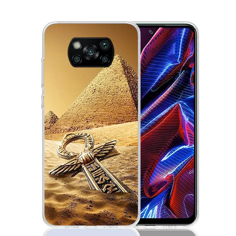 Egypt Nefertiti Anubis Ankh Pharaoh Phone Case For Xiaomi Poco X6 X5 X4 X3 Nfc F6 F5 Pro F4 Gt F3 F2 F1 M5S M4 M3 Art Customized