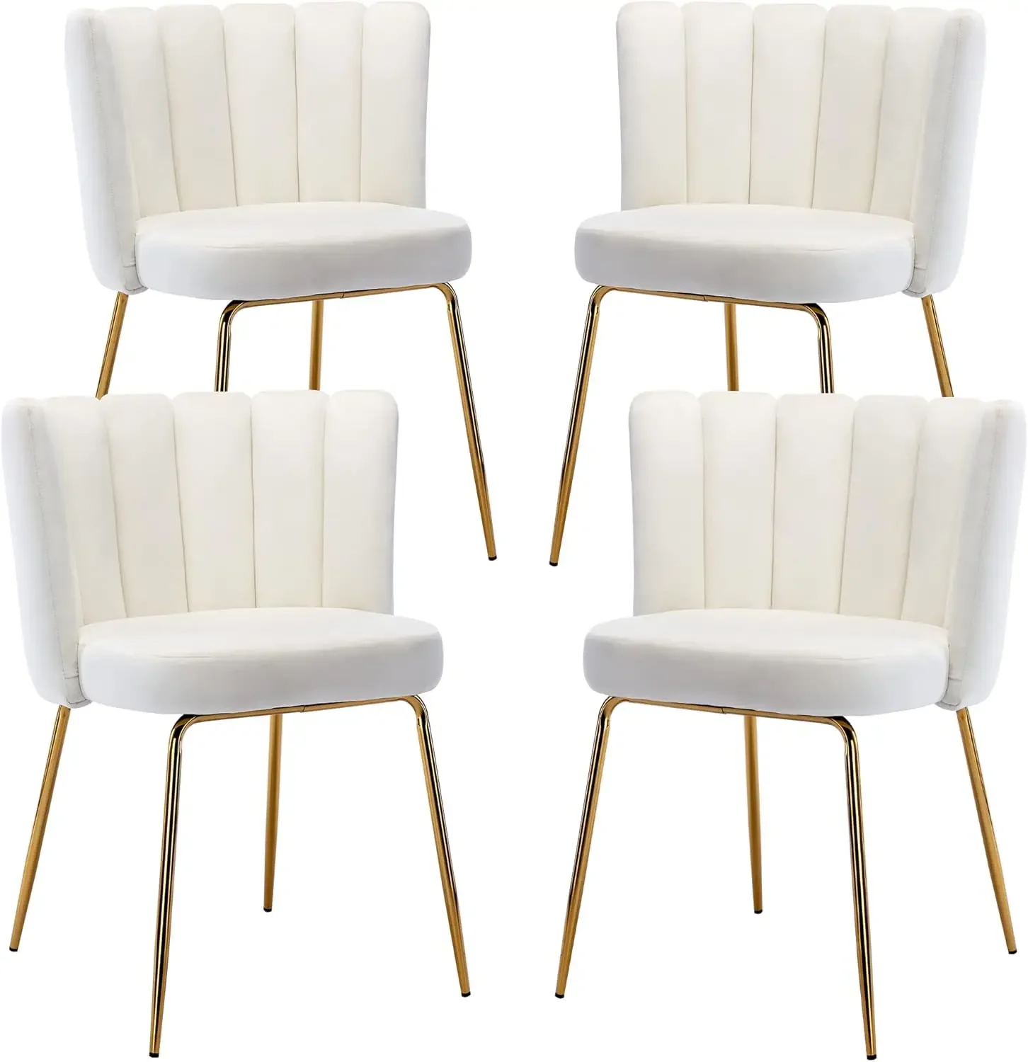 

Dining Chairs Set of 4 Modern Velvet Accent Upholstered Kitchen & Dining Room Side with Gold Metal Legs for