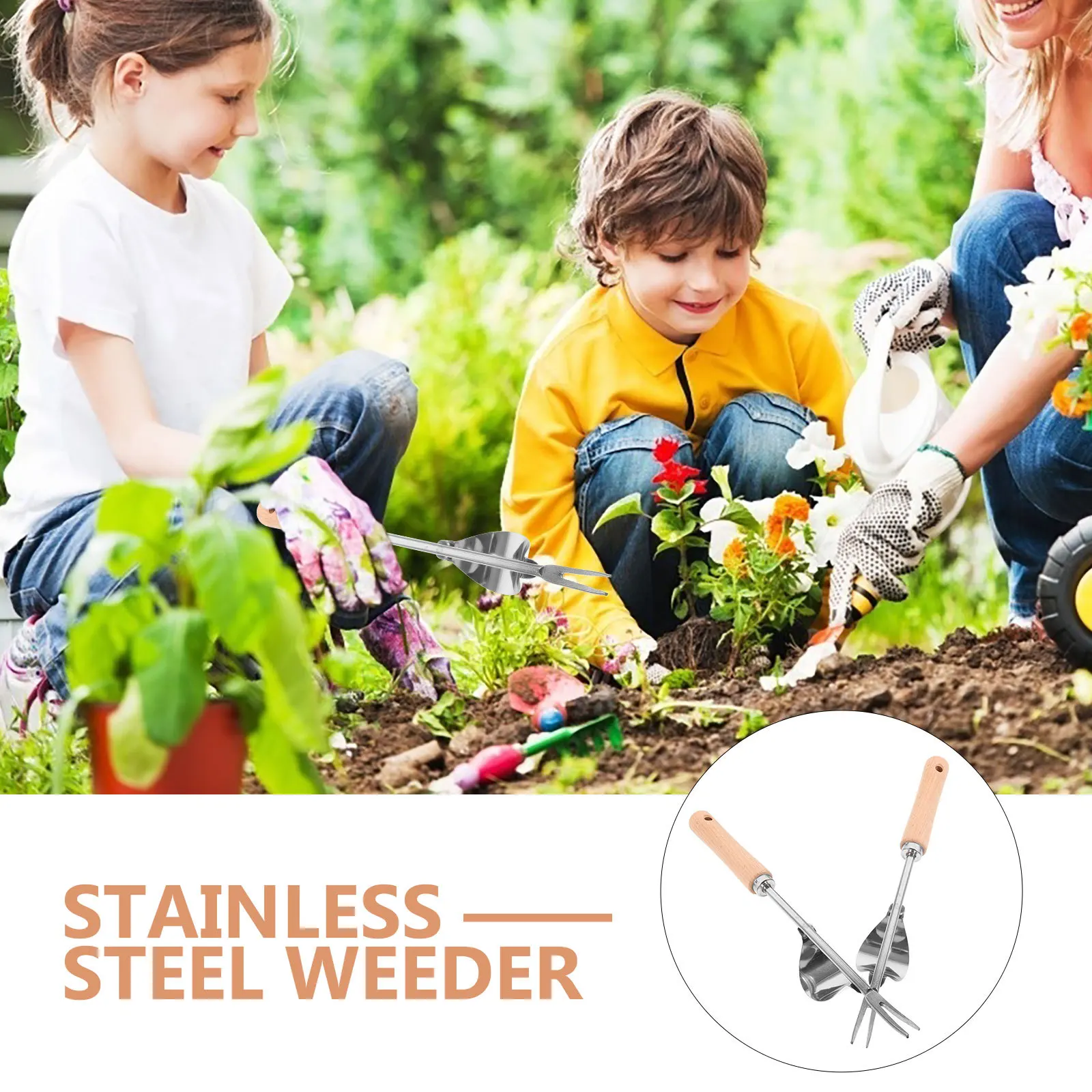 

2 Pcs Tools Weed Fork Household Weeding Stainless Removing Shovel Portable Device