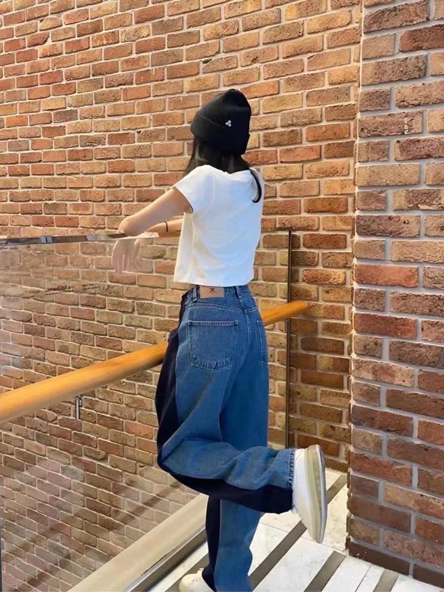 

Retro Color Blo Women's Jeans High Waist Straight Leg Long Pants Cool Spicy Faionable Casual Loose Fit Autumn New Arrival