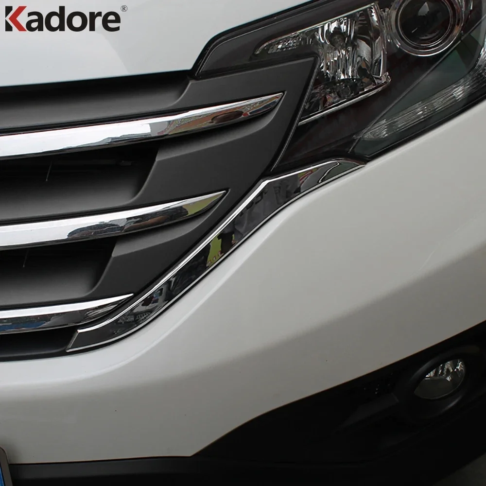 ABS Chrome Front Grills Decorative Cover Frame Trim Grilles Strip Moldings Accessories For Honda CRV CR-V 2012 2013 2014