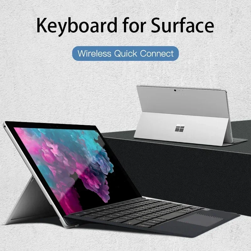 

Новый! Беспроводная клавиатура для планшета Microsoft Surface Pro 7 Plus 6 5 4 3 Go 1 2 3 с цветной подсветкой и трекпадом для ноутбука