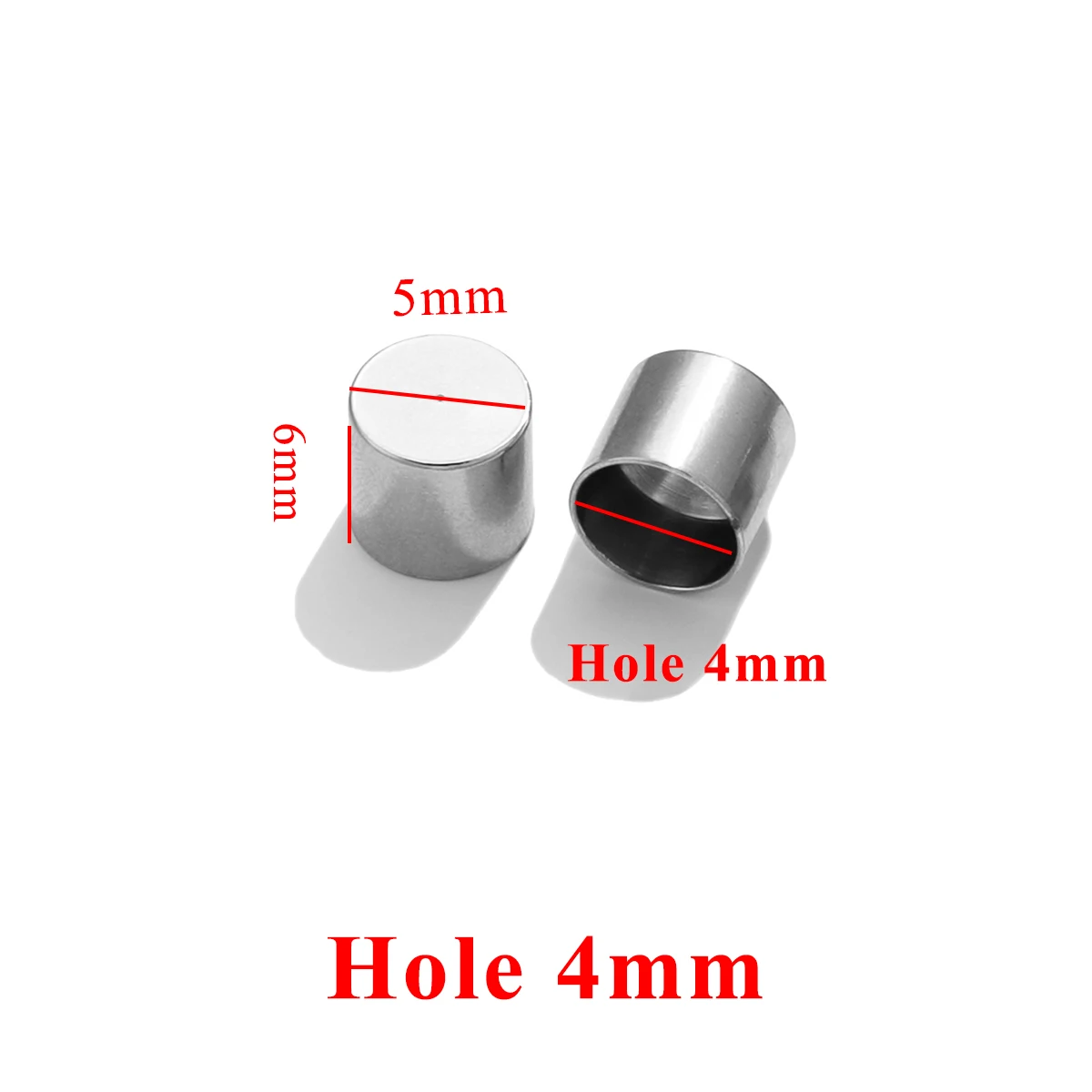 10 Stück Edelstahl-Zylinder-Lederbandverschluss, goldfarbene Crimp-Spitzen-Endkappen für Halskette, Armband, Verbinder, Schmuckherstellung