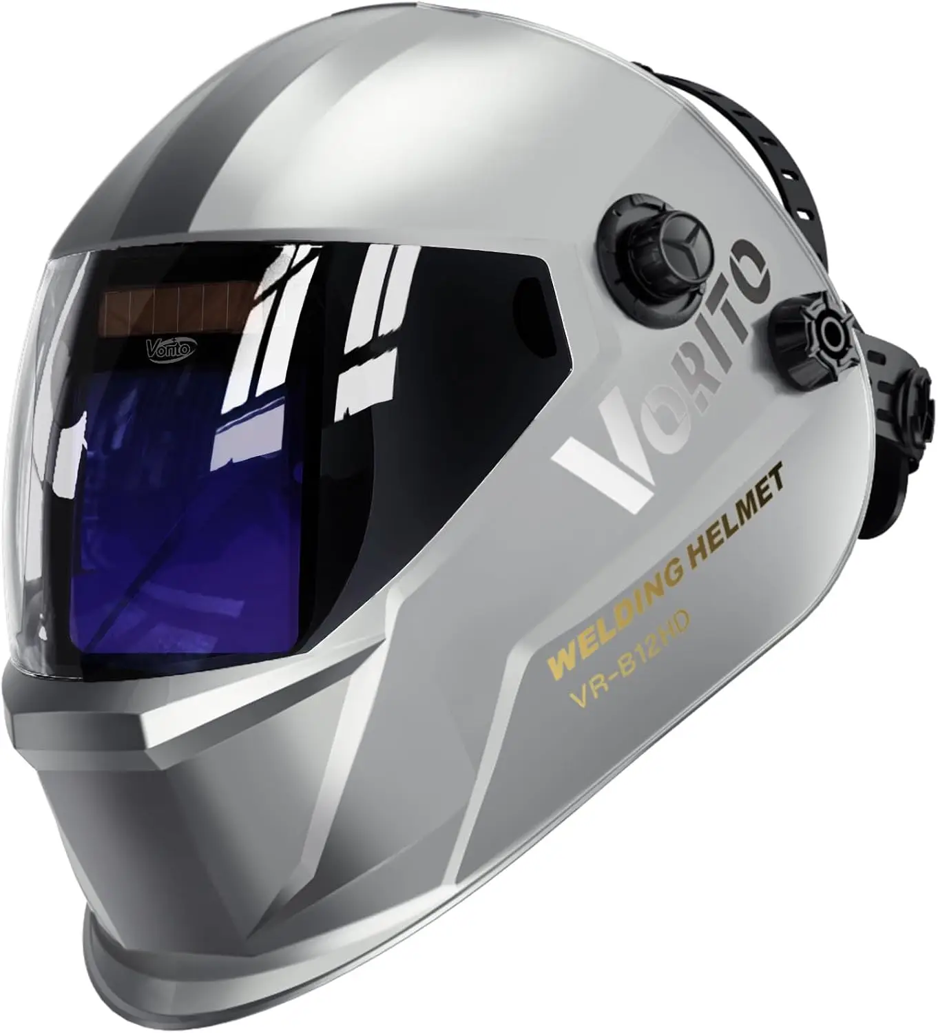 

Auto Darkening Welding Helmet,True Color Large Viewing, Solar/Battery Powered,Wide Shade 4/5-13 and 4 Arc Sensor for TIG MIG
