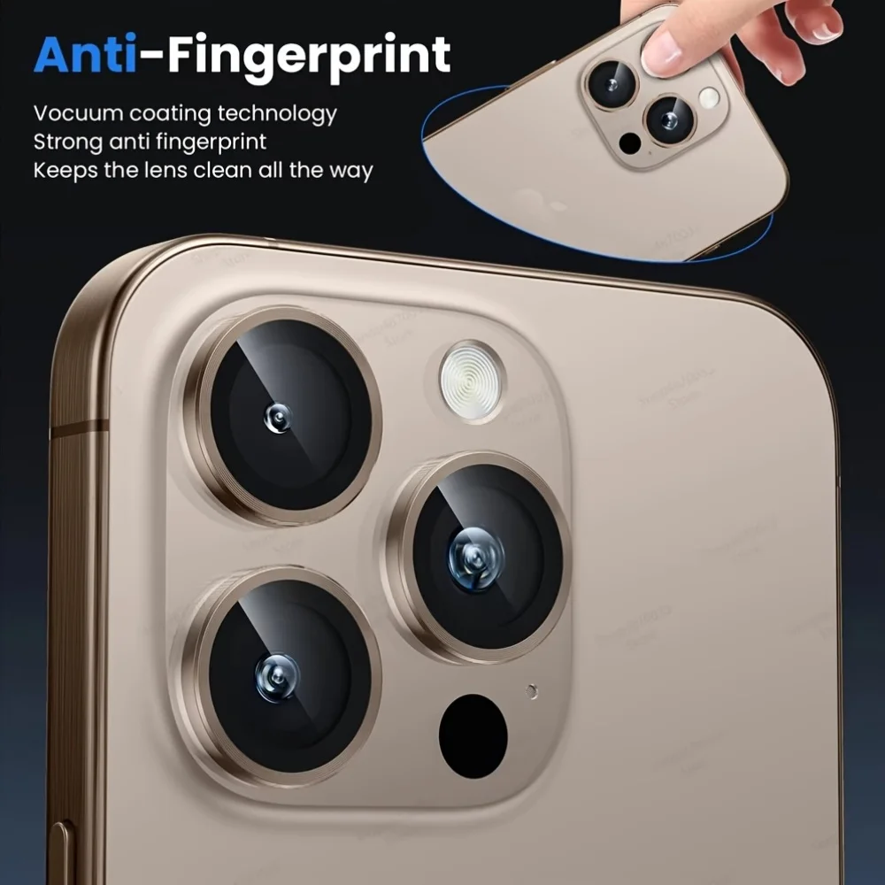 3 قطعة سبائك الألومنيوم حامي عدسة الكاميرا آيفون 16 15 14 13 برو ماكس ميني 12 11 التغطية الكاملة الزجاج المقسى المضادة للخدش