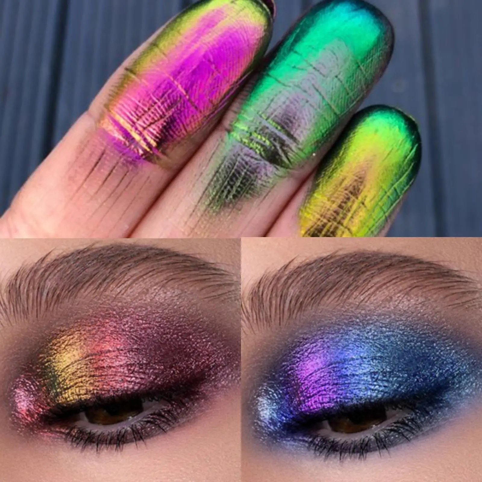 Multi-Chrome Shifting Pigments Chameleon Liquid Eyeshadow Long Lasting Multichrome Duochrome Eyeshadow Pigments Liquid Eyeshadow