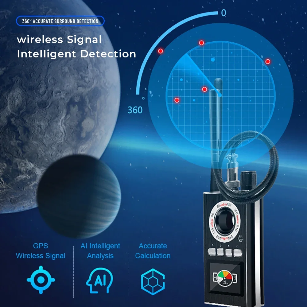 Imagem -03 - Anti Candid Câmera Detector rf Gps Signal Scanner Rastreador Jammer Bloqueador de Sinal de Áudio Proteger a Privacidade Áudio Gsm Bug Novo K88