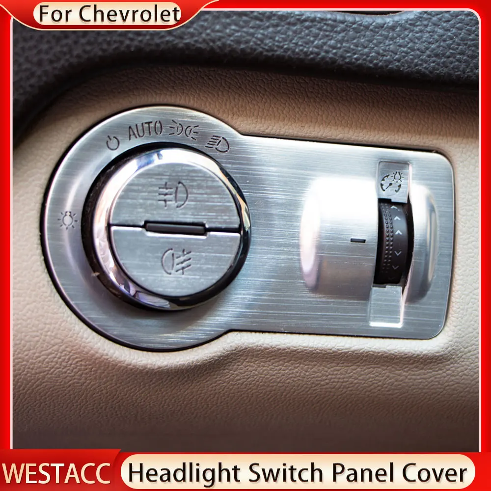 Car Headlight Switch Panel Decoration Sticker Trim Cover for Chevrolet Malibu Cruze Trax for Opel Astra J Mokka Accessories