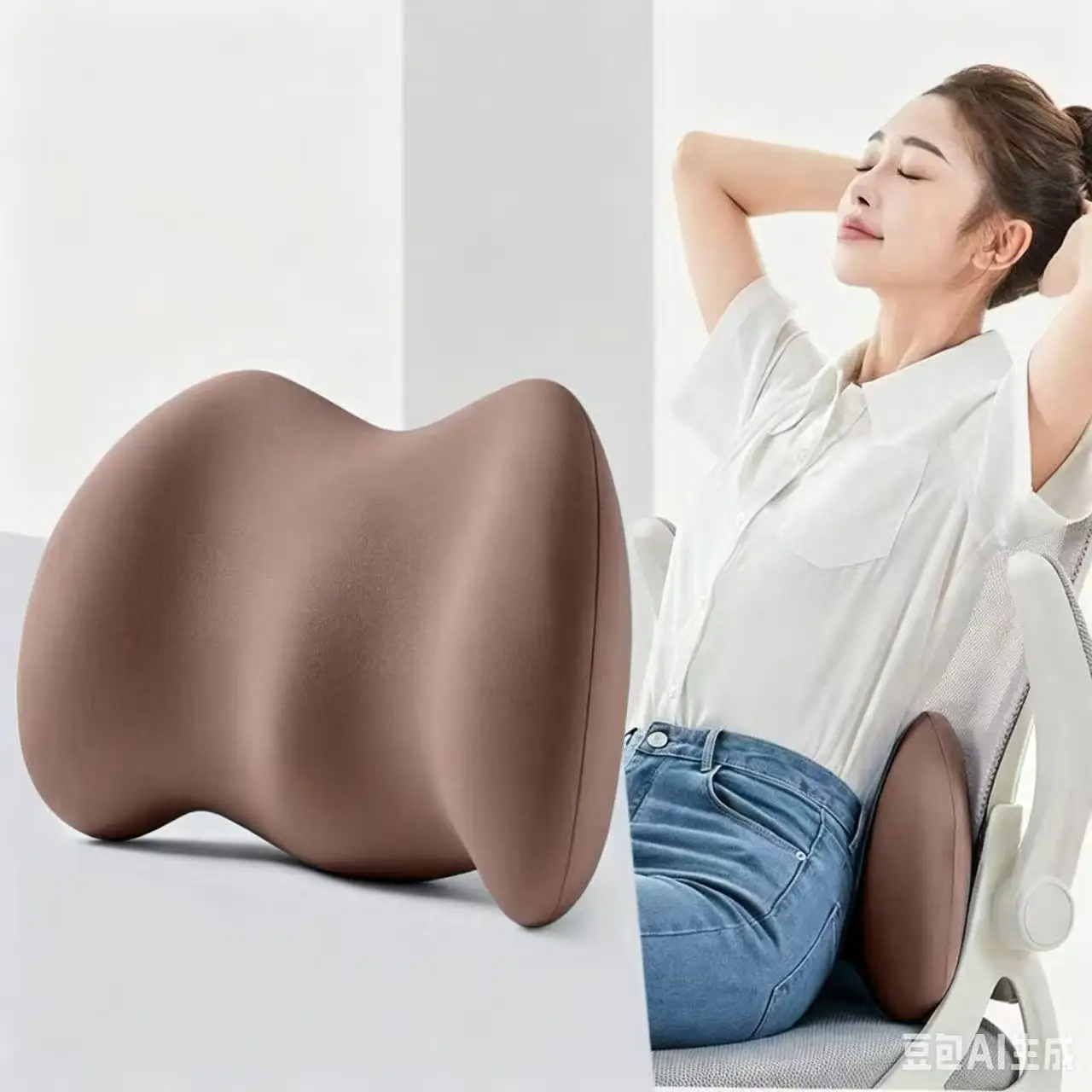 Büro-Lendenstützkissen, Schlaf-Lendenkissen, Büromöbelkissen, Ergonomisches Weiches Komfortables Memory-Schaum-Kissen