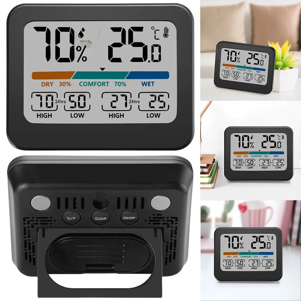 

LCD Digital Temperature Humidity Meter Backlight Home Indoor Electronic Hygrometer Thermometer Weather Station Baby Room