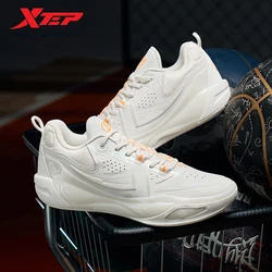 Xtep Basketball Shoes For Men  Winter Shock Absorption Sports Shoes Comfortable Low Top Sneakers 876419120007