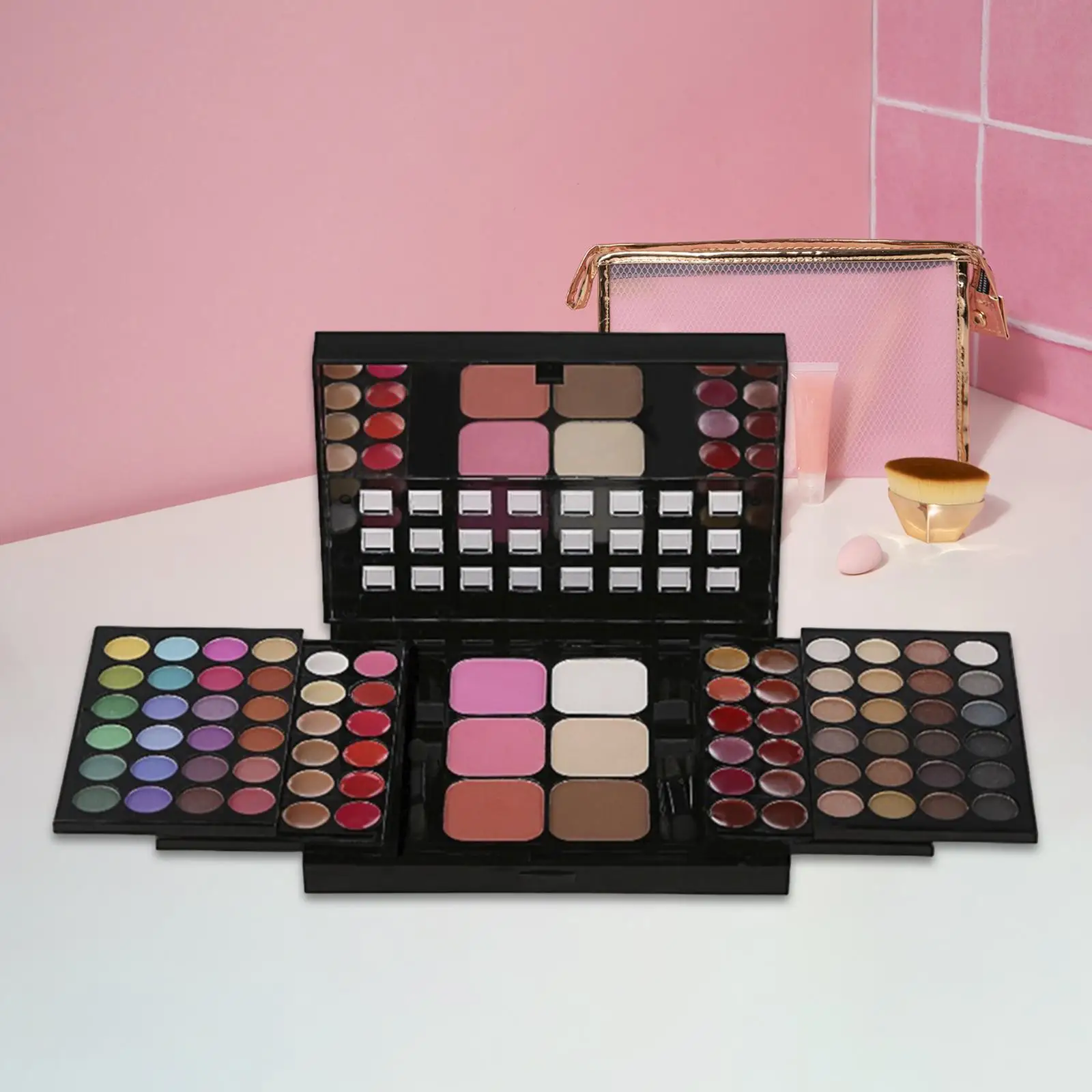 Makeup Kit Set Aluminum Makeup Case Eyeshadow Makeup Pallet Powder Combination 78 Colors Palette Set for Stage Gifts Teens