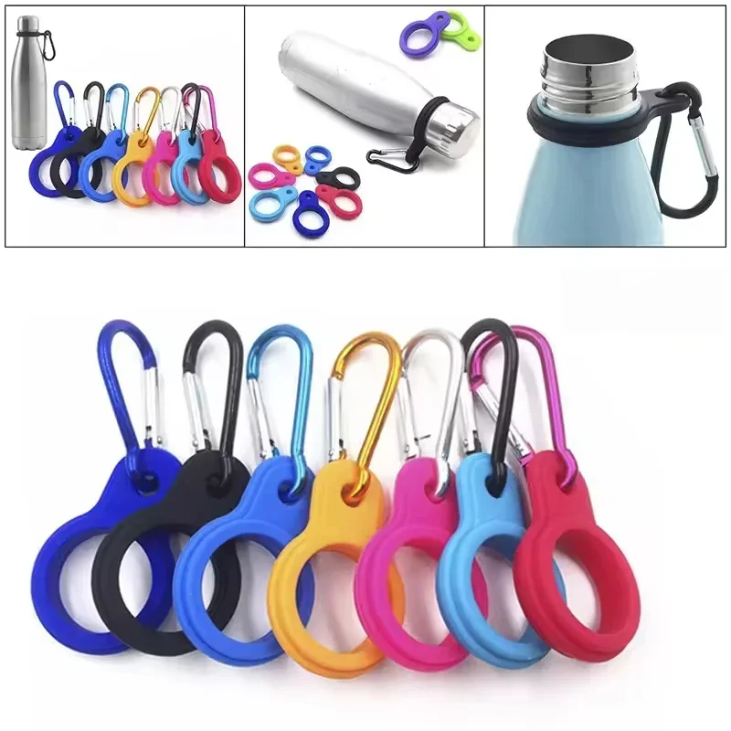 2/5pcs-Outdoor bottle rack with mountaineering buckle exercise kettle hook backpack hanging rack water bottle hanging rope