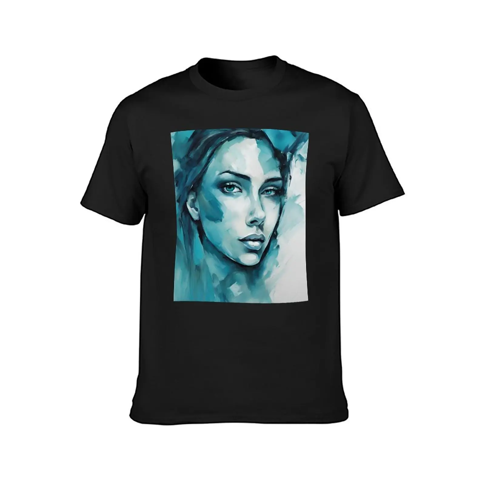 Expressive Woman Portrait - Colorful Beauty Amara T-Shirt Blouse tops mens plain t shirts