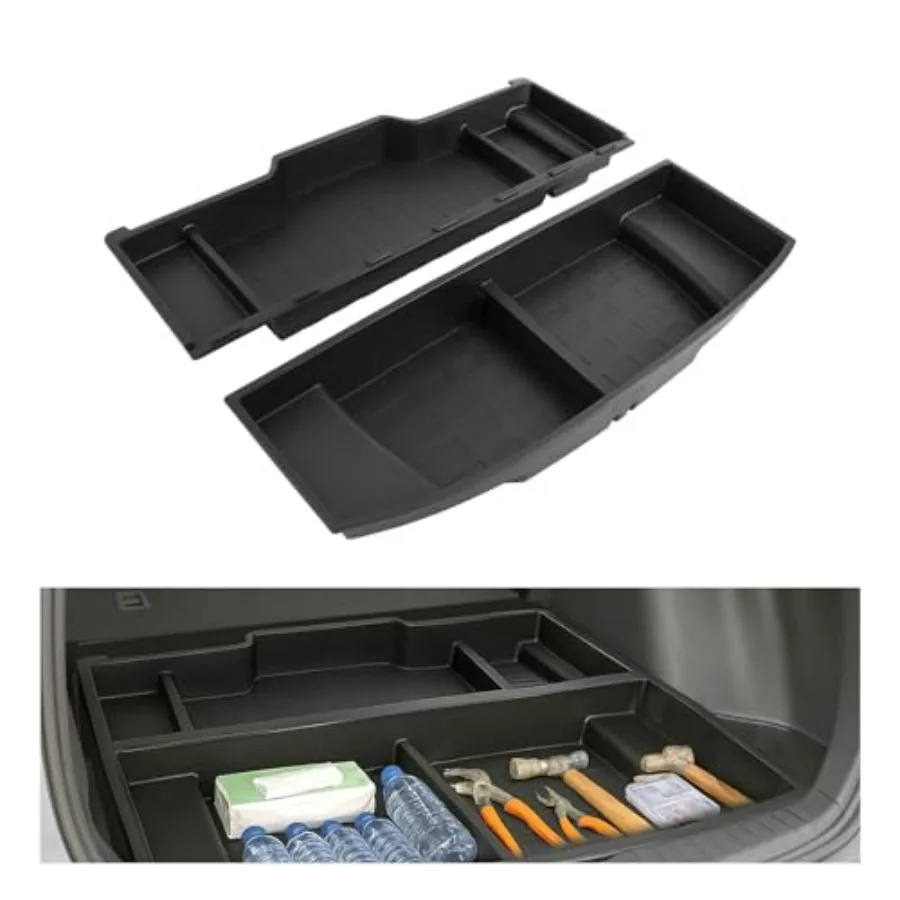 

Rear Hatch Trunk Hidden Storage Box for 2023-2025 Honda CR-V Non-Hybrid Black Durable Plastic Cargo Organizer with Hidden Compa