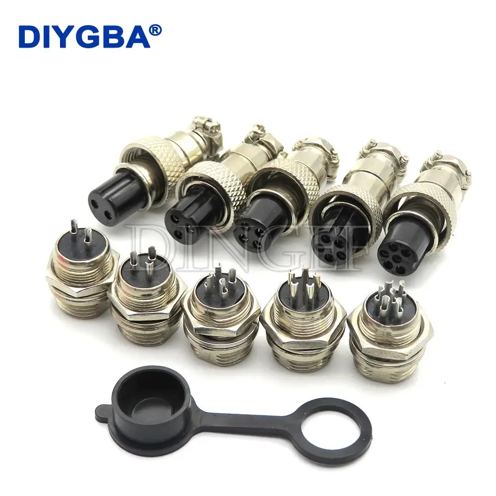 1Set/lot GX12 2/3/4/5/6/7 Pin Male + Female 12mm L88-93 Circular Aviation Socket Plug Wire Panel Connector with Plastic Cap Lid