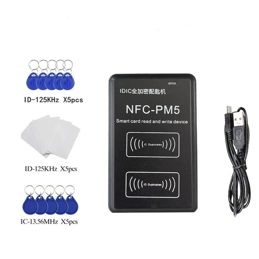 NFC-PM5 Encryption Decoding Duplicator RFID Card Reader S50 UID Smart Chip Tag Writer 125khz 13.56mhz  Frequency Copier